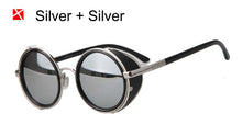 SHAUNA Vintage Women Steampunk Retro Coating Men Round Sunglasses Brand Designer Punk Sun Glasses UV400