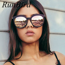 RunBird 2017 New Oversize Cat Eye Sunglasses Women Fashion Summer Style Big Size Frame Mirror Sunglasses Female Oculos UV400 741