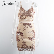 Simplee Apparel Evening party elegant sequin dress Women sexy v neck bodycon dress 2016 short beach summer dress mesh vestidos