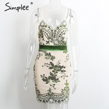 Simplee Apparel Evening party elegant sequin dress Women sexy v neck bodycon dress 2016 short beach summer dress mesh vestidos