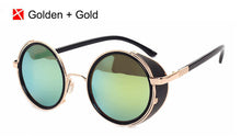 SHAUNA Vintage Women Steampunk Retro Coating Men Round Sunglasses Brand Designer Punk Sun Glasses UV400
