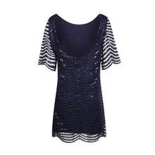 HDY Haoduoyi Golden Wave Sequin Lace Dress Women Backless Bla Sheer Shift Dresses Cut Out Sequin Mesh Straight Dress Vestidos