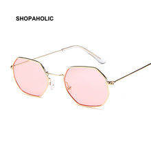 Fashion Sunglasses Women Brand Designer Small Frame Polygon Clear Lens Sunglasses Men Vintage Sun Glasses Hexagon Metal Frame