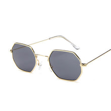 Fashion Sunglasses Women Brand Designer Small Frame Polygon Clear Lens Sunglasses Men Vintage Sun Glasses Hexagon Metal Frame
