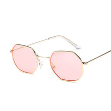 Fashion Sunglasses Women Brand Designer Small Frame Polygon Clear Lens Sunglasses Men Vintage Sun Glasses Hexagon Metal Frame