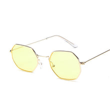 Fashion Sunglasses Women Brand Designer Small Frame Polygon Clear Lens Sunglasses Men Vintage Sun Glasses Hexagon Metal Frame
