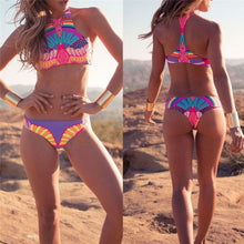 YCDYZ Sexy Brazilian Retro Bohemia Biquini Swimwear Bodycon Women Swim Suit High Neck Cropped Top Swimsuit Beach Bathing Suit