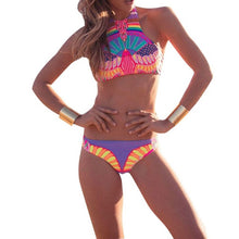 YCDYZ Sexy Brazilian Retro Bohemia Biquini Swimwear Bodycon Women Swim Suit High Neck Cropped Top Swimsuit Beach Bathing Suit
