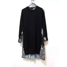 TWOTWINSTYLE Print elastic wasit tunic dress women autumn Long Sleeve O-Neck Loose Irregular Hem Dresses Female casual clothes