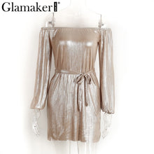Glamaker Sexy off shoulder summer dress Women slash neck wrap short dress Elegant black dresses prom evening party vestidos