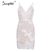 Simplee Sexy club strap backless mini dress women V neck sequin party dresses vestidos 2017 skinny christmas short autumn dress