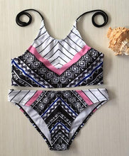 UTTU 2017 New High Neck Bikini Women Hollow Out Swimsuit Brazilian Beach Biquini Female Crop Bathing Suit Geomet Micro SwimWear