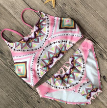 UTTU 2017 New High Neck Bikini Women Hollow Out Swimsuit Brazilian Beach Biquini Female Crop Bathing Suit Geomet Micro SwimWear