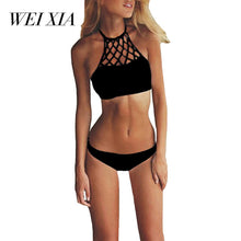 WEIXIA 2018 Womens Padded Push-up Bikini Set Bathing QHK 1121 Two Pieces Swimsuit Sexy Beach Swimwear Women  Low waist