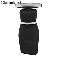 Glamaker Strapless bandage sexy dress Women hollow out black mini summer dress vestidos Female bodycon evening party dress robe