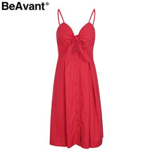 BeAvant Hollow out strap midi dress women Causal backless summer dress female Button bow white dress 2018 spring vestidos