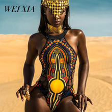 WEIXIA 2018 Cross String One Piece Totem Female Swimwear JY8901 Wild Women Swimsuit Sexy Beach Swim Wear