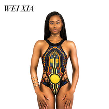 WEIXIA 2018 Cross String One Piece Totem Female Swimwear JY8901 Wild Women Swimsuit Sexy Beach Swim Wear