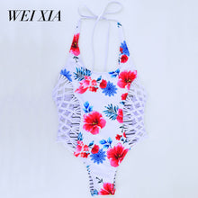 WEIXIA 2018 Cross string One Piece Totem Female GL1608 Swimwear Wild Women Swimsuit Sexy Beach Swim Wear