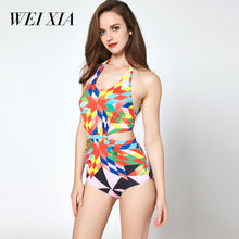 WEIXIA 2018 Totem One Piece Swimsuit Push Up  Brazilian 1751 Women Female Swimwear Sexy Beach Swimsuit  Triangle Bikini Swimsuit