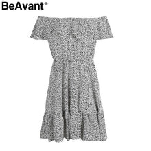 BeAvant Ruffle off shoulder summer dress Women dot chiffon streetwear sexy dress robe Casual beach short dress vestidos 2018