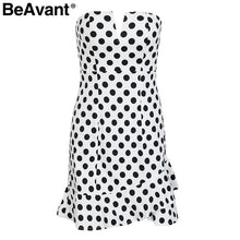 BeAvant Sleeveless polka dot mini dress women Sexy backless ruffle short dress party 2018 Summer style bodycon dress vestidos