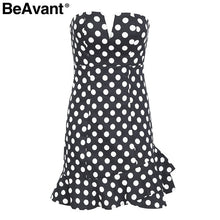 BeAvant Sleeveless polka dot mini dress women Sexy backless ruffle short dress party 2018 Summer style bodycon dress vestidos